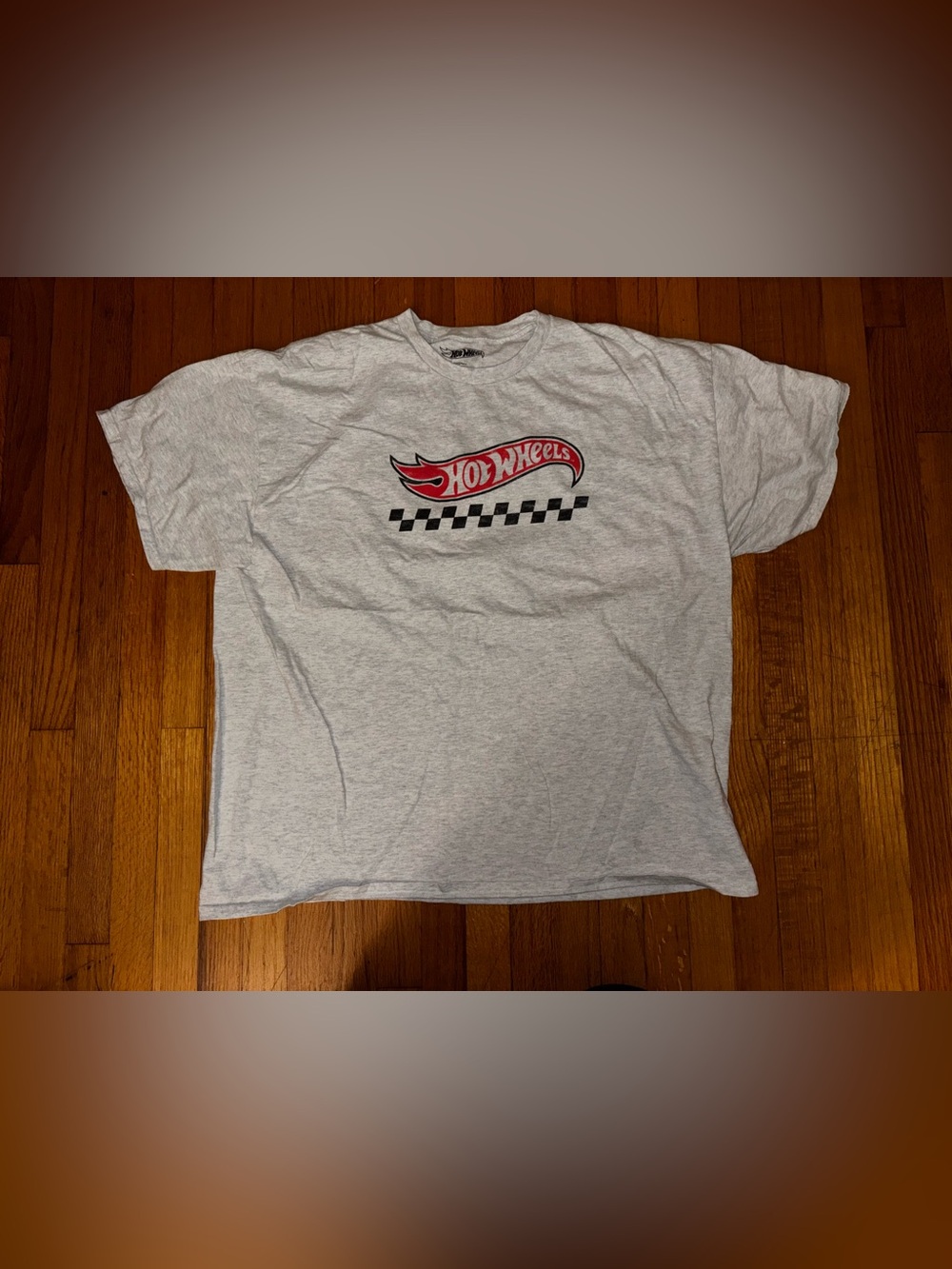 Hot Wheels Double-Sided Graphic Print T-Shirt Mens XL Gray Crew Neck